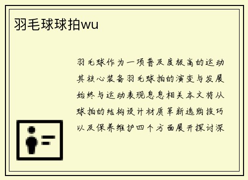 羽毛球球拍wu